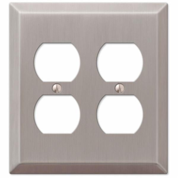 Amertac 2 Duplex Brushed Nickel Wall Plate 101540